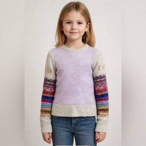Miu Miu Lavender and Cream Wool Sweater